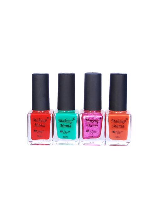 makeup mania nail polish combo, nail paint combo set of 4 pcs x 10ml each, nail polish set (464) - 17469452 - Very Small Image - 1