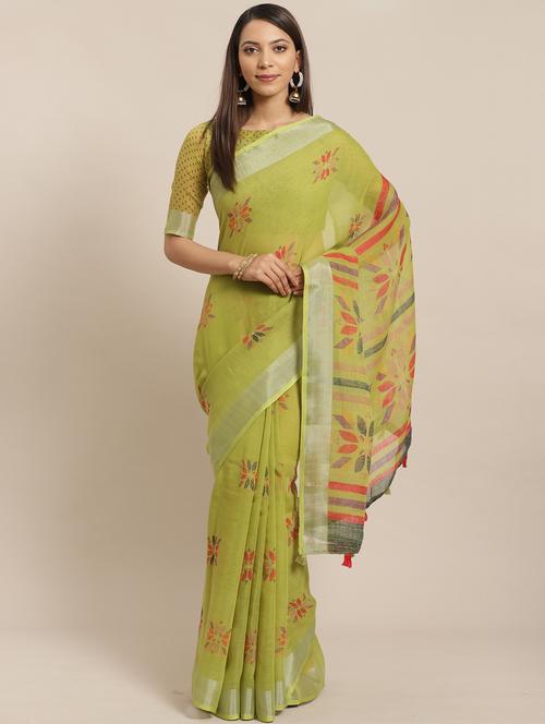 geometric printed saree with blouse - 17470549 - Very Small Image - 1