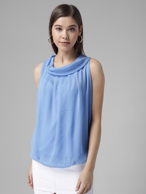 light blue chiffon regular top - 17470656 - Very Small Image - 1