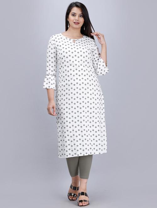 printed straight kurta - 17471169 - Very Small Image - 1