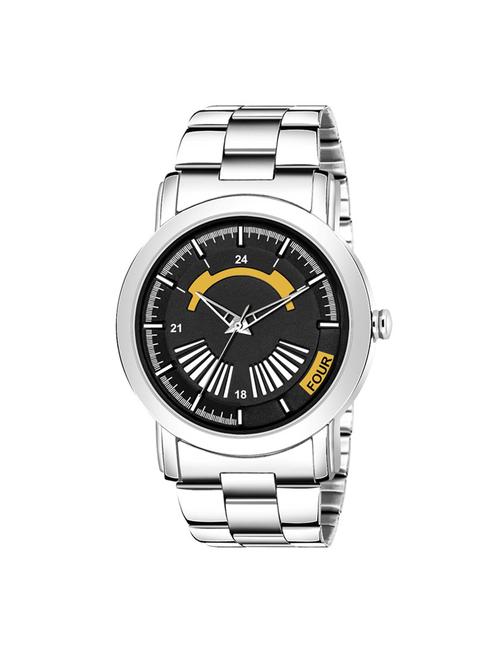 black 101 steel stylish strap with attractive eye catchy black dial professional and casual wear analog watch - for girls - 17472055 - Very Small Image - 1