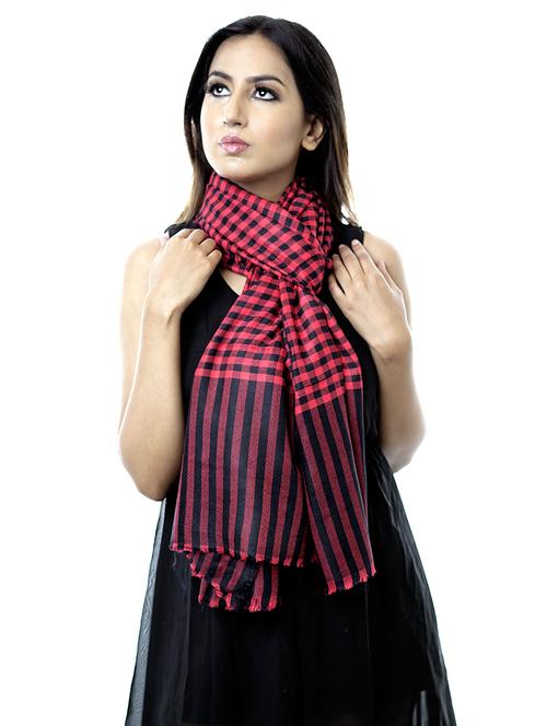 red wool shawl - 17472783 - Very Small Image - 1