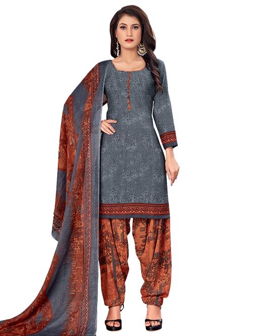 grey crepe unstitched suit - 17473589 - Very Small Image - 1