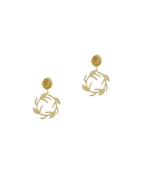 gold brass drop earring - 17474043 - Very Small Image - 1