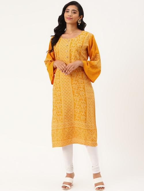 women's straight kurta - 17474052 - Very Small Image - 1