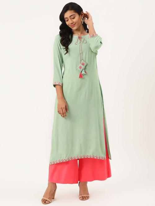 solid straight kurta - 17474058 - Very Small Image - 1