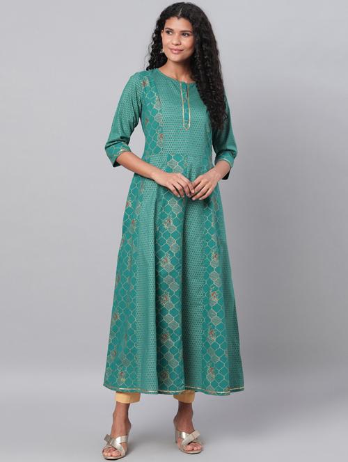printed straight kurta - 17474176 - Very Small Image - 1
