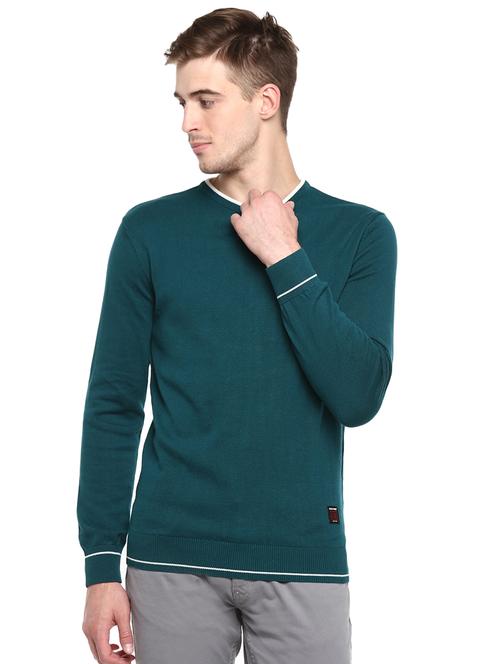 green solid pullover - 17474978 - Very Small Image - 1
