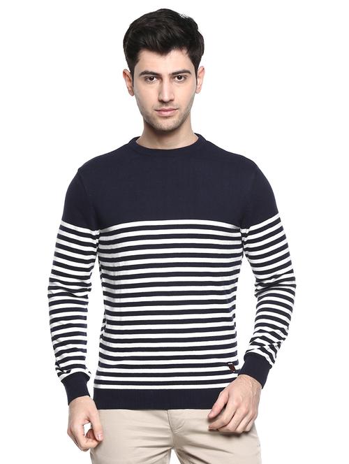 navy blue striped pullover - 17474992 - Very Small Image - 1