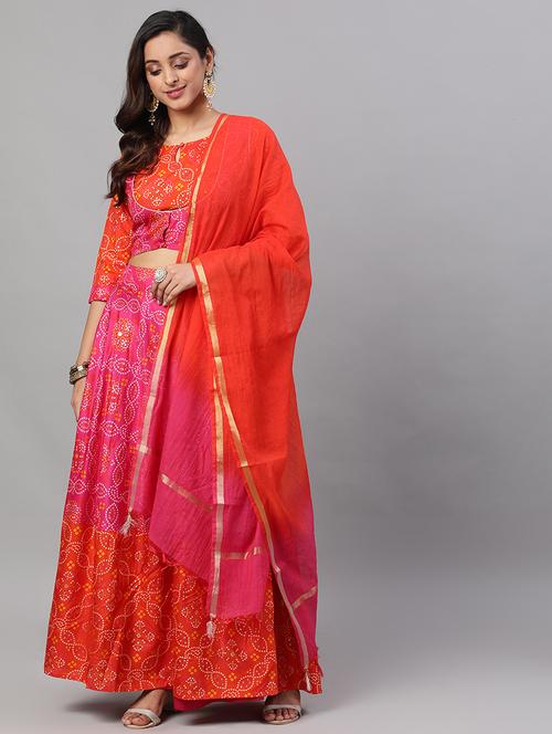 printed flared lehenga - 17476081 - Very Small Image - 1