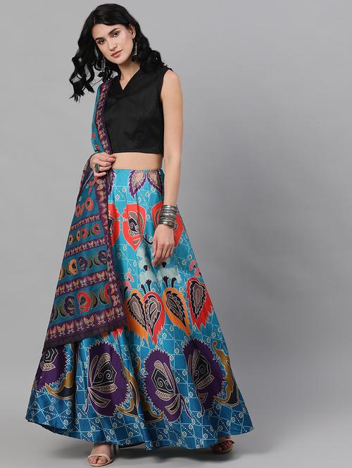 printed flared lehenga - 17476111 - Very Small Image - 1