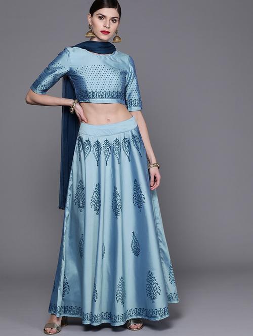 printed flared lehenga - 17476134 - Very Small Image - 1