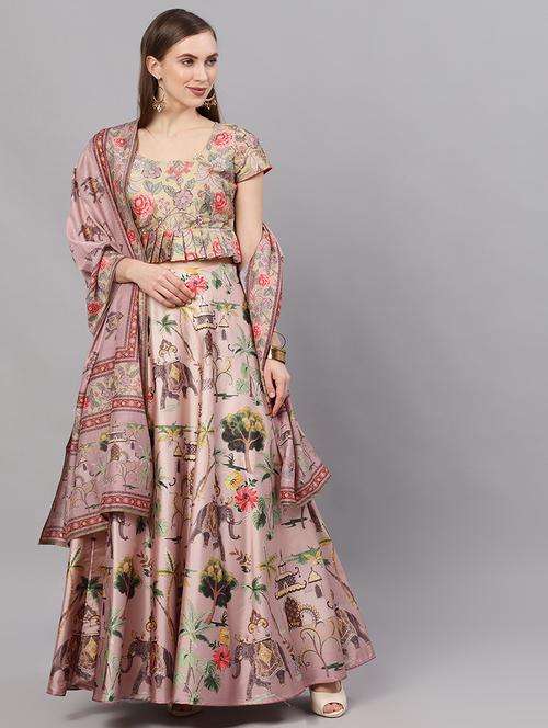 printed flared lehenga - 17476204 - Very Small Image - 1