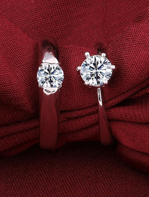 silver crystal combo ring - 17476398 - Very Small Image - 1