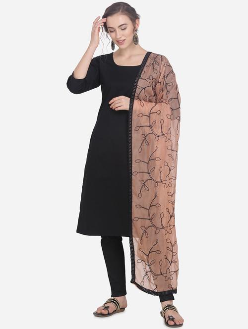 peach poly silk dupatta - 17476889 - Very Small Image - 1