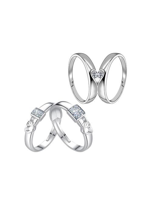 silver crystal combo ring - 17478133 - Very Small Image - 1