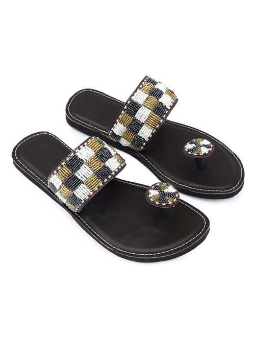 grey synthetic open thong kolhapuris - 17478185 - Very Small Image - 1