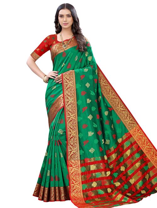 conversational banarasi saree with blouse - 17478509 - Very Small Image - 1