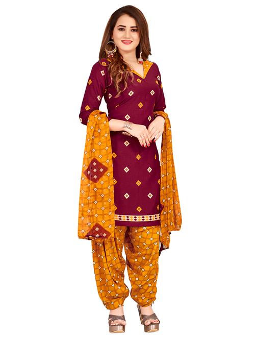 printed unstitched salwar suit - 17478584 - Very Small Image - 1
