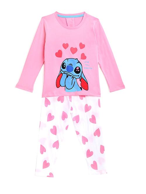 pink cotton blend pyjama set nightwear - 17479014 - Very Small Image - 1