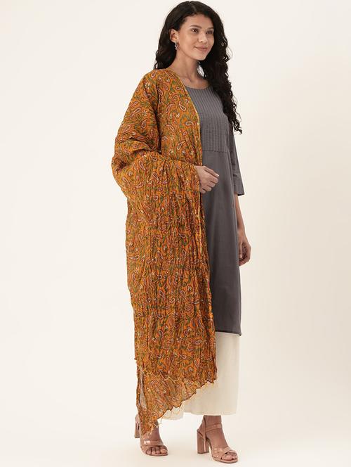 mustard cotton dupatta - 17479170 - Very Small Image - 1