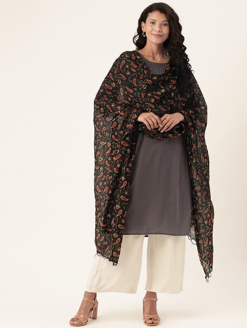 black cotton dupatta - 17479173 - Very Small Image - 1
