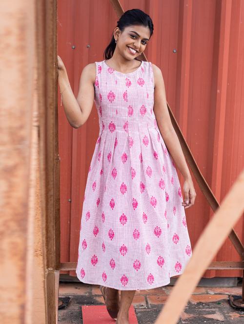 block print striped a-line dress  - 17480667 - Very Small Image - 1