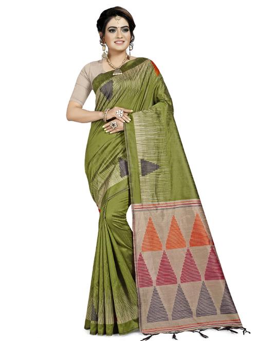 geometrical handloom saree with blouse - 17482886 - Very Small Image - 1