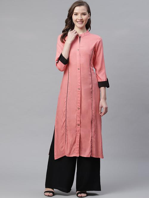 solid straight kurta - 17483009 - Very Small Image - 1