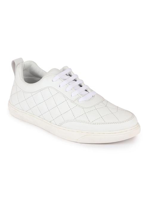 white synthetic lace up sneakers - 17484911 - Very Small Image - 1