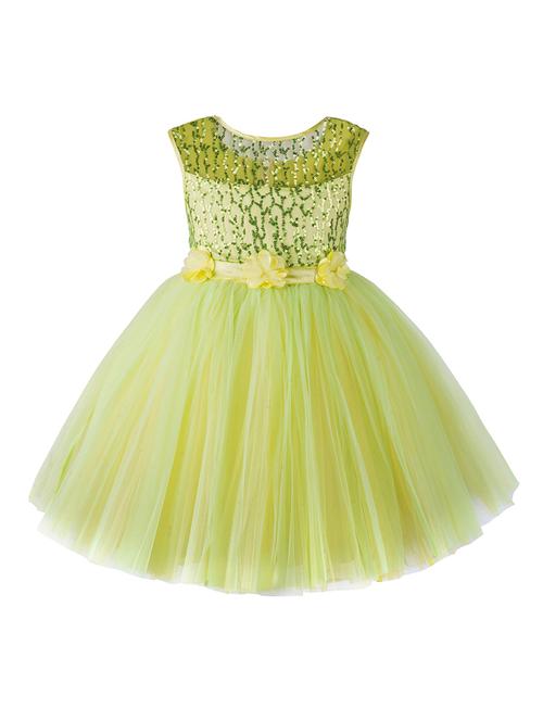 yellow net frock - 17485038 - Very Small Image - 1