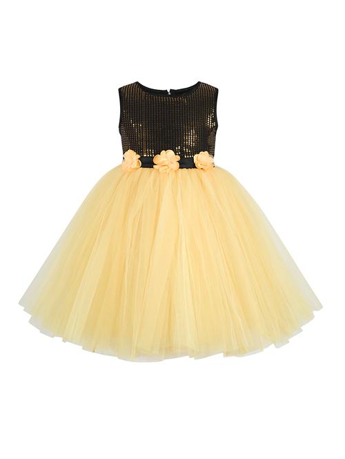 yellow net frock - 17485046 - Very Small Image - 1