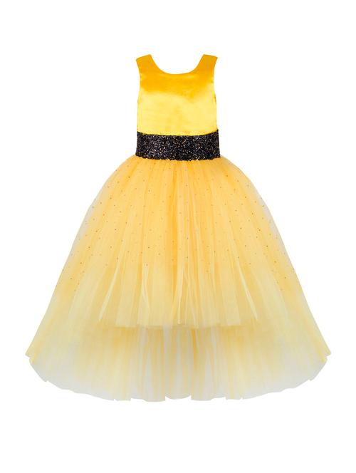 yellow net frock - 17485055 - Very Small Image - 1
