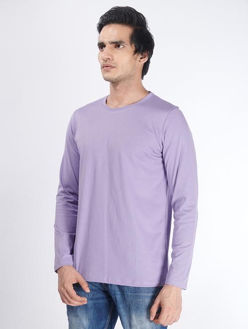 lavender solid t-shirt - 17485241 - Very Small Image - 1