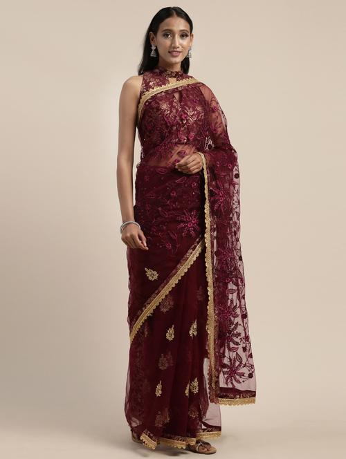 tonal embroidered saree - 17485414 - Very Small Image - 1