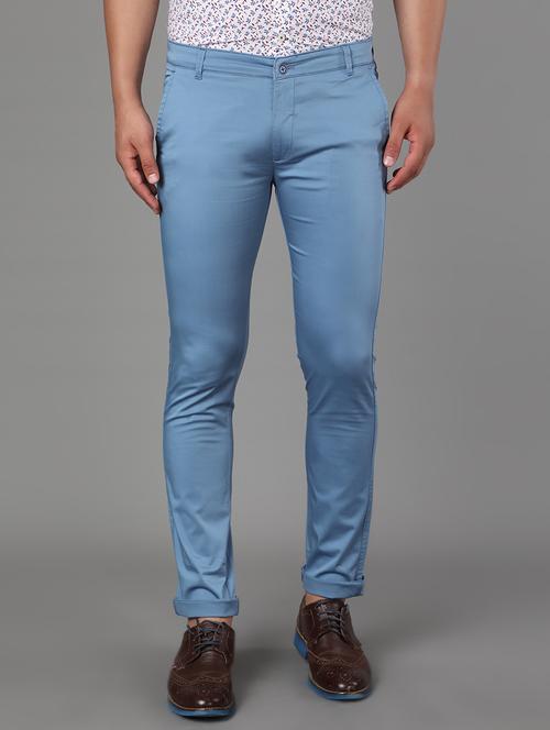 light blue solid chinos  - 17488103 - Very Small Image - 1