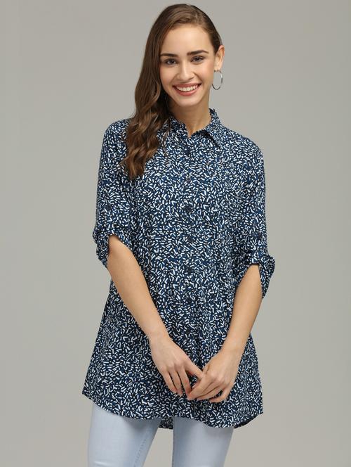 geometric print relaxed shirt  - 17493188 - Very Small Image - 1