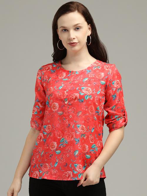 women's straight round neck top - 17493238 - Very Small Image - 1