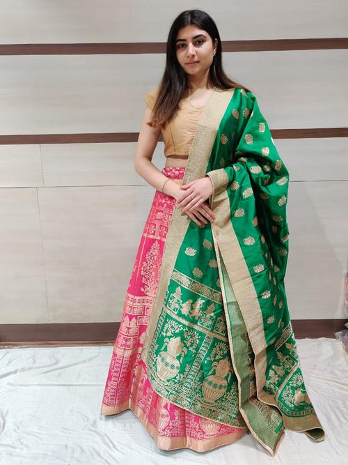 pink and green lehenga  - 17494904 - Very Small Image - 1