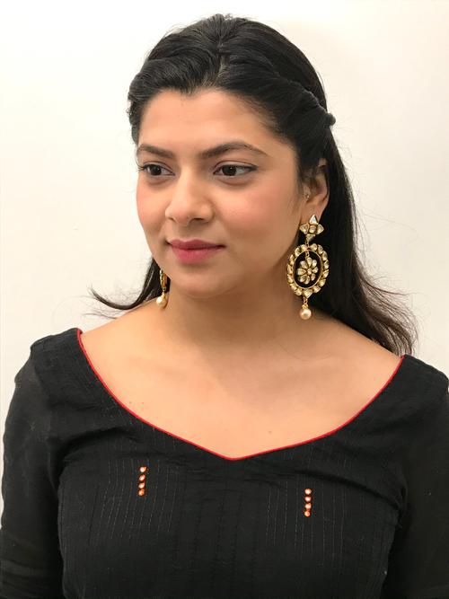 earring with minakari kundan  - 17495377 - Very Small Image - 1