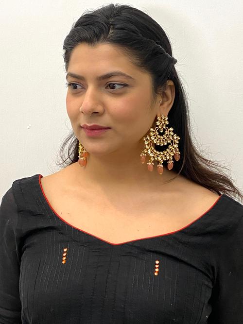  earring with kundan minakari  - 17495378 - Very Small Image - 1
