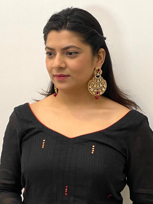  kundan minakari earring  - 17495468 - Very Small Image - 1