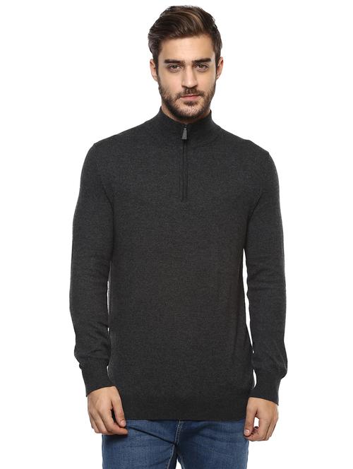 grey solid pullover - 17496080 - Very Small Image - 1