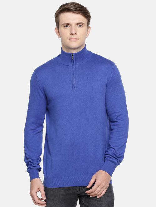 blue solid pullover - 17496091 - Very Small Image - 1