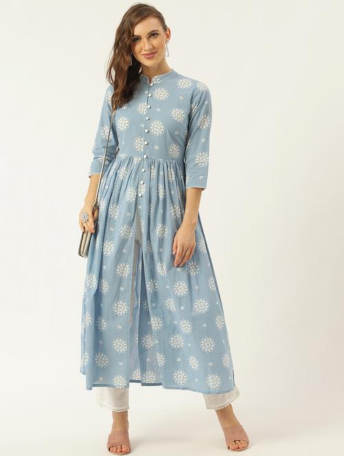 printed a-line kurta - 17498376 - Very Small Image - 1