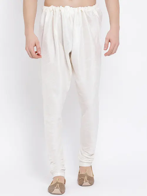 white solid dupion churidar - 17499022 - Very Small Image - 1