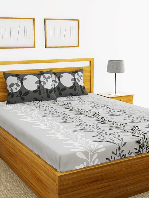 bianca 144tc 100% cotton double bedsheet with 2 pillow cover - mercerized finish -3pc set - 17499813 - Very Small Image - 1