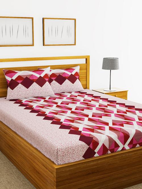 bianca 144tc 100% cotton double bedsheet with 2 pillow cover - mercerized finish -3pc set - 17499828 - Very Small Image - 1