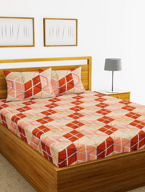 bianca 144tc 100% cotton double bedsheet with 2 pillow cover - mercerized finish -3pc set - 17499842 - Very Small Image - 1
