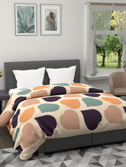 austin all-weather ac double comforter [150gsm micro-silk filling & soft-touch fabric] -1pc set- (rumba) rumba-beige/ multi - 17500080 - Very Small Image - 1